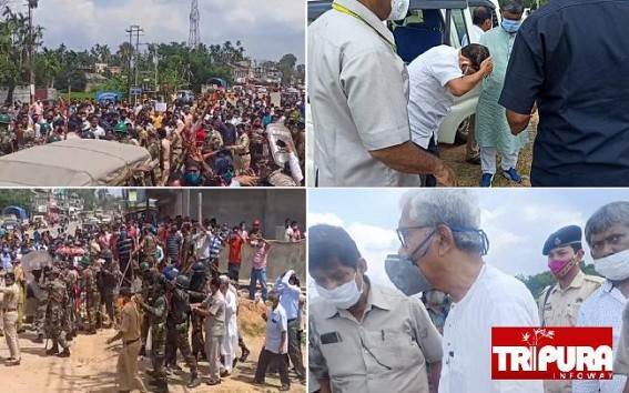 Pre-Planned, Organized Brutal Attacks on former Chief Minister Manik Sarkar, Former Minister Badal Choudhury at Santir Bazar, Vehicles Vandalized : Stone Pelting, Attacks Caused Massive Law and Order Problems 